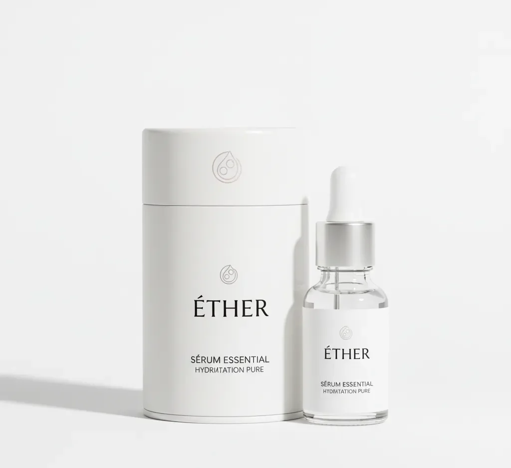 Flacons blancs minimalistes pour produits cosmétiques