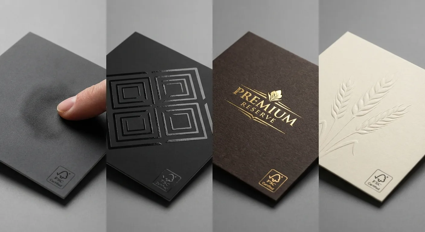 Finitions premium pour packaging alimentaire : pelliculage mat, dorure et vernis sélectif