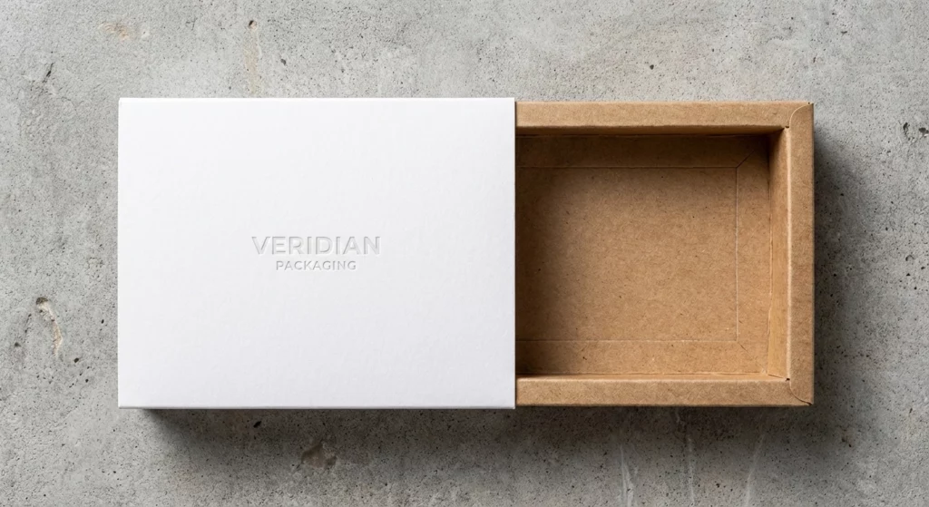 Emballage carton coulissant pour présentation élégante