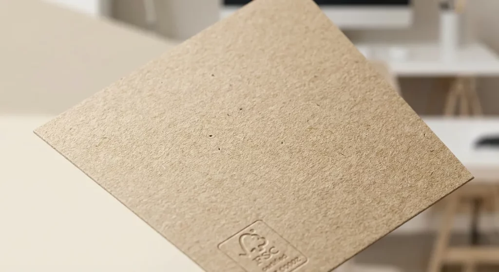 Texture naturelle de carton kraft recyclé pour emballage durable