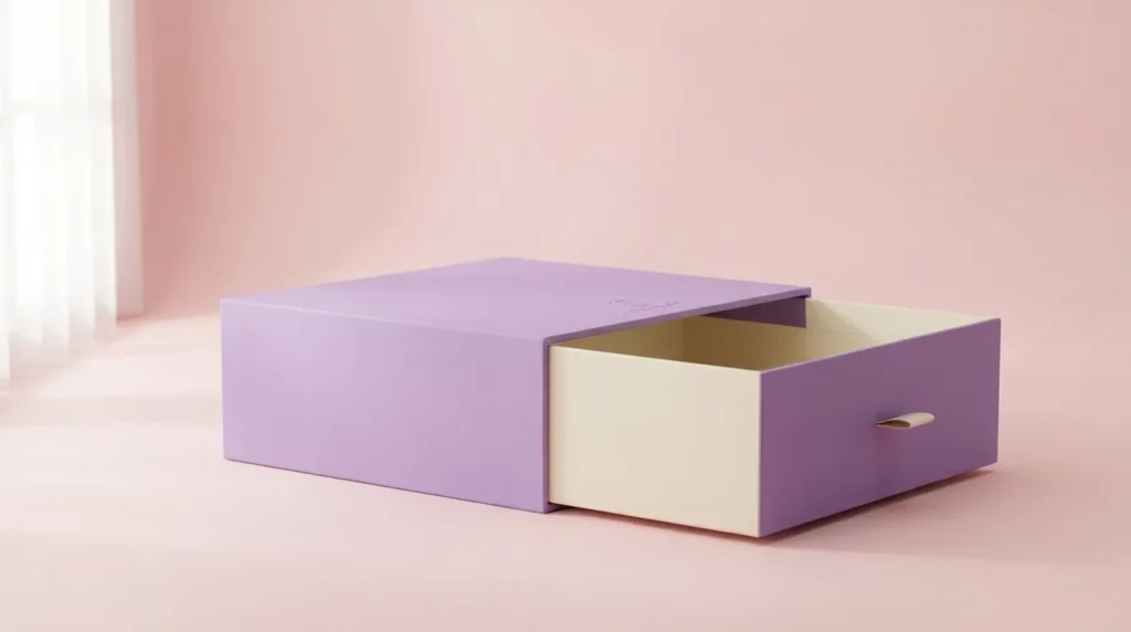 Coffret tiroir coulissant sur mesure avec effet découverte progressive