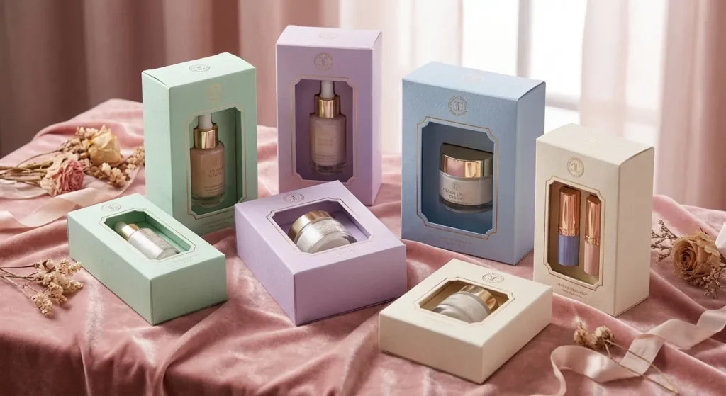 Packaging cosmétique écologique fenêtre transparente design élégant