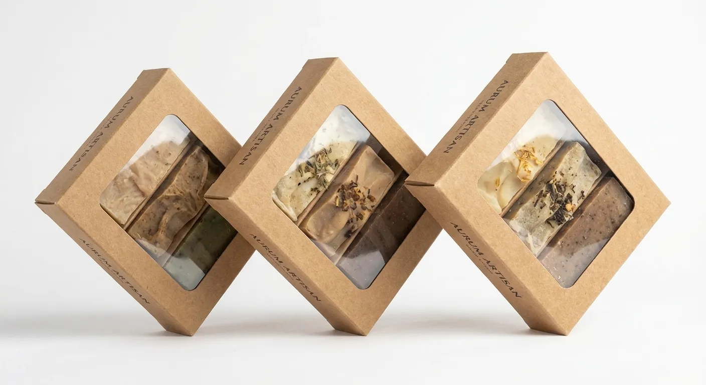 Étuis à fenêtre transparente en carton kraft permettant de visualiser le produit